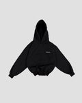 V2 Hoodie Deep Black — volume flatlay