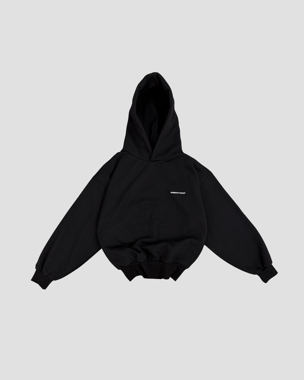 V2 Set Deep Black — hoodie volume flatlay