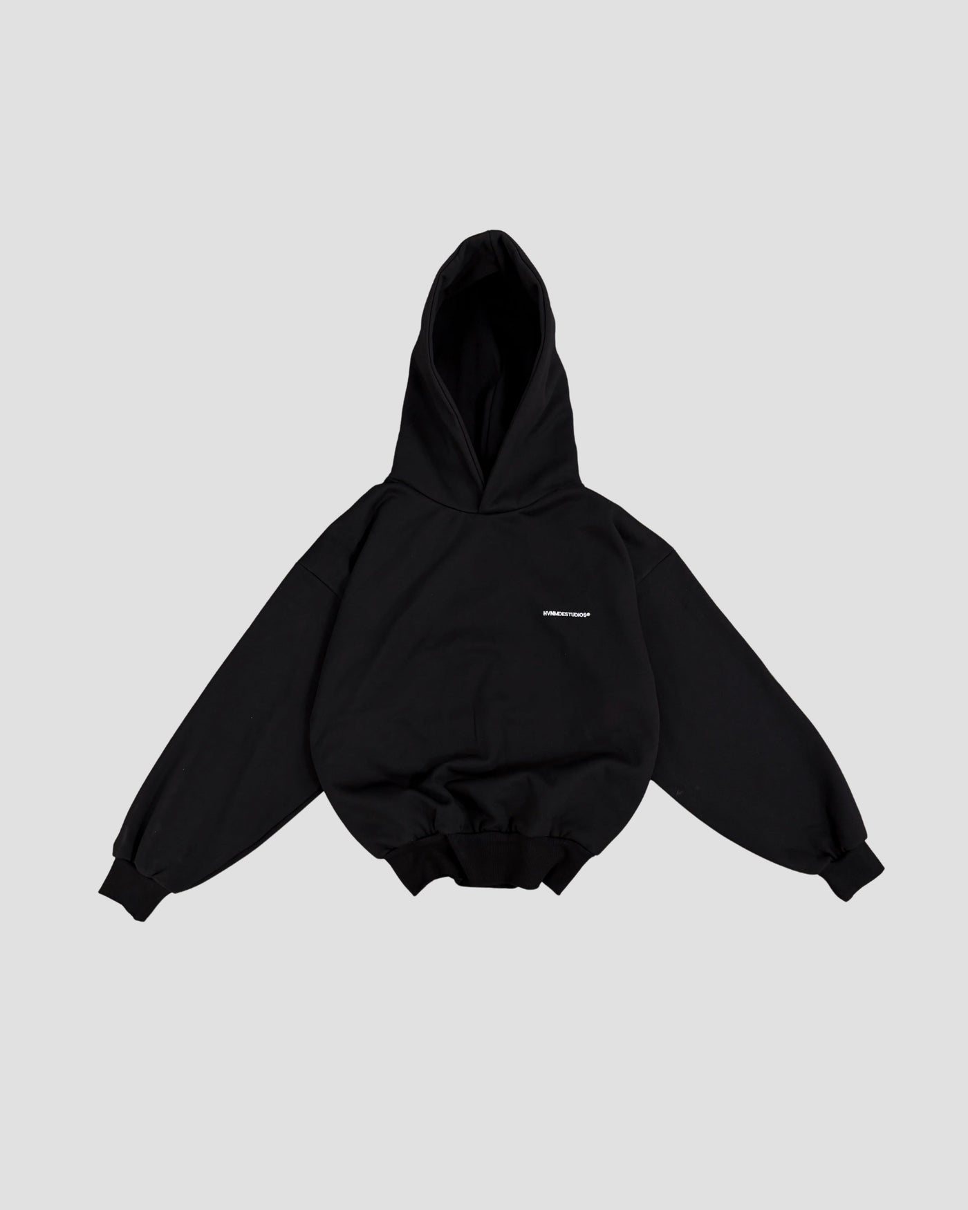 V2 Set Deep Black — hoodie volume flatlay