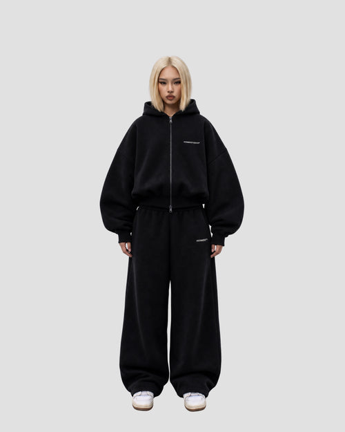 HEAVY ZIP SET Deep Black — front