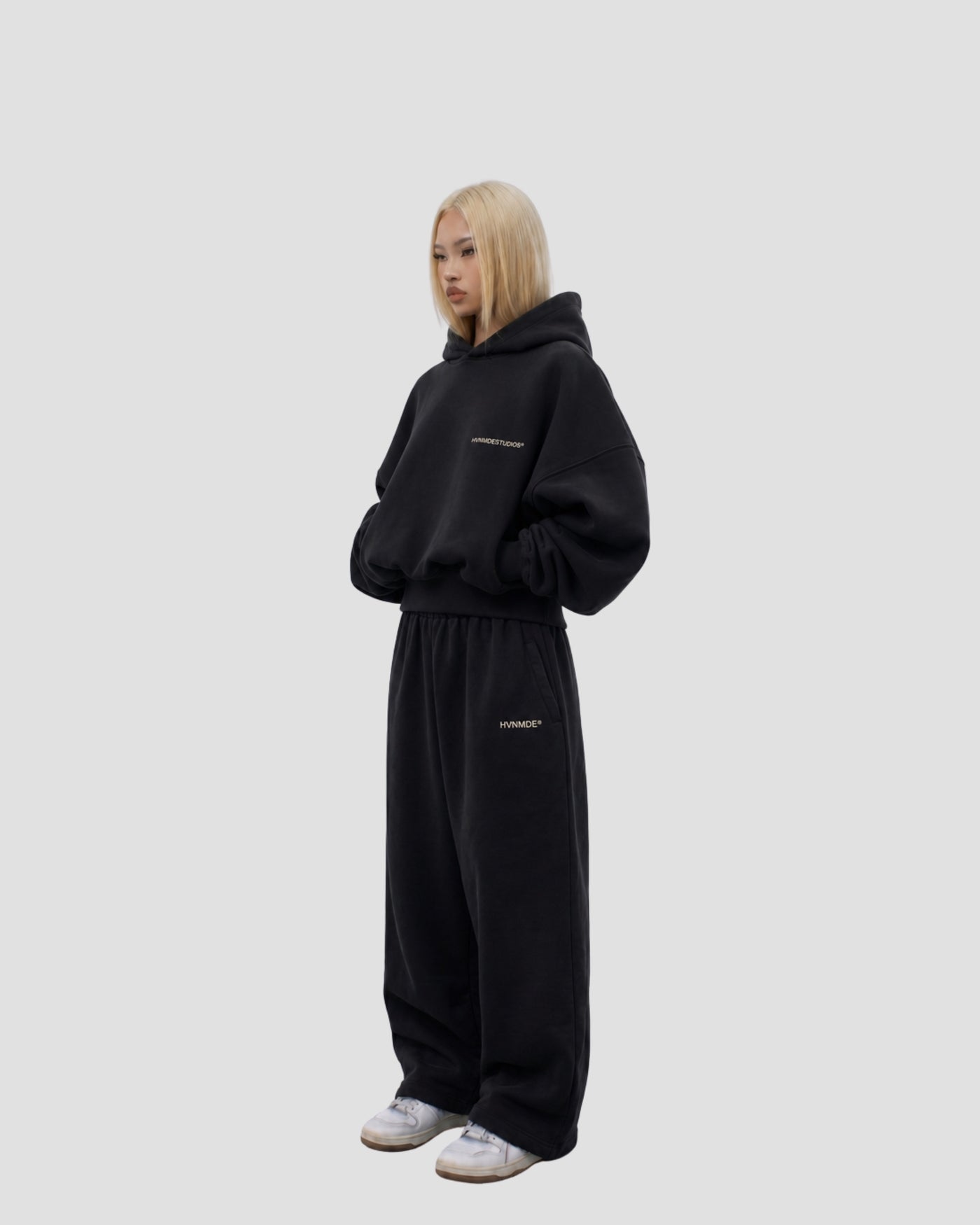 HEAVY ZIP SET Deep Black — side
